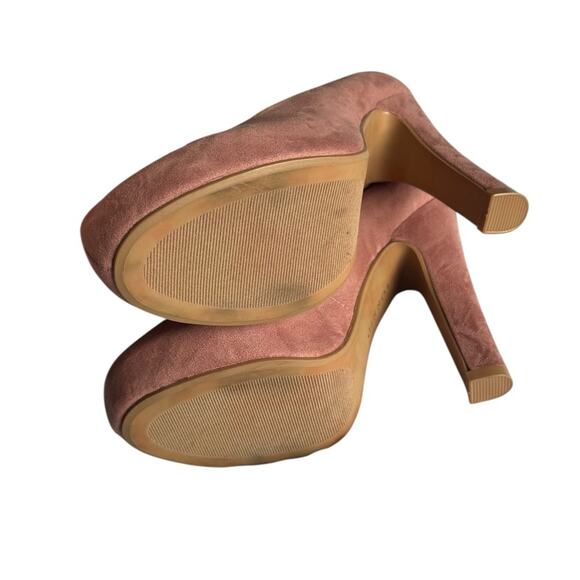 Torrid Faux Suede Pink Platform Heels Size 7 WW - Picture 5 of 7